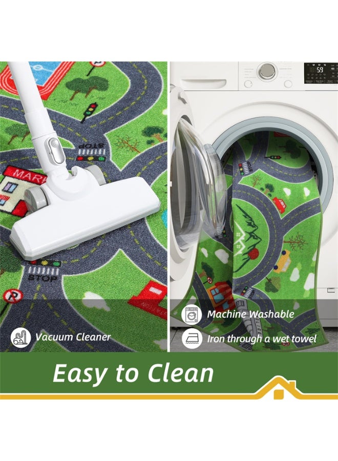 EBREEZZ Kids' City Road & Traffic Play Carpet – Educational Interactive Town Map Rug - Image 4